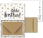 Geldkaart met mini Envelopje -> Kerst - No: 18-2 (IJssterren-goudkleurig, Kus, Dikke KerstKus) - LeuksteKaartjes.nl by xMar