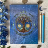 Levensboom Tree of Life A5 Hardcover Journal - Keltisch Notitieboek - Book of Shadows - Pagan Tekenboek - Blanco Schetsboek