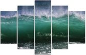 Trend24 - Canvas Schilderij - Stormy Wave - Vijfluik - Landschappen - 200x100x2 cm - Groen