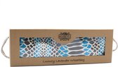 Luxe Lavendel Tarwezak in Geschenkdoos - Kersenpitkussen - Warmtekussen - Blauwe Adder Print