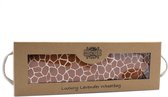 Luxe Lavendel Tarwezak in Geschenkdoos - Kersenpitkussen - Warmtekussen - Madagaskar Giraf Print