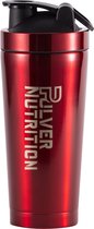 Pulver - Thermosbeker dubbel geïsoleerd & Premium RVS Shakebeker  – Proteïne Shaker – Shake - BPA Vrij – 1000 ml - Rood