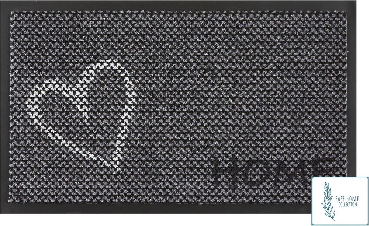 MD-Entree MD Entree - Deurmat - Schoonloopmat met antibacteriële werking - SAFE HOME COLLECTION - Lola - 45 x 75 cm Antraciet