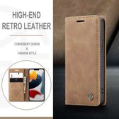 Caseme Geschikt voor Apple iPhone 13 Mini Retro Wallet Case - Bruin