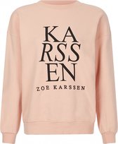 zoe karssen - dames -  trui met roze zk-logo -  poederroze - l