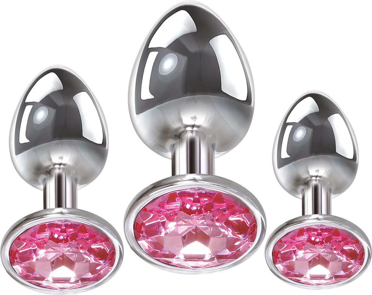 Goedkoopste Buttplug Gem Anal plug set - roze