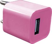 Universeel - USB adapter - USB stekker - USB lader - Blokje - Roze