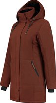 Travelin' Jack Lova - Lange Dames Parka - Jas met Teddy voering - Donkerrood - Maat 40