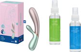 Satisfyer – Hot Lover Vibrator – Roze / Mint Incl Pleasure Glide Glijmiddel & Toy Cleaner