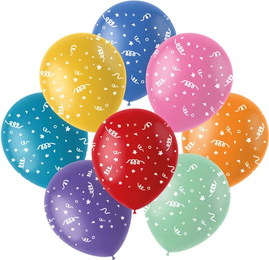Ballonnen Color Pop Confetti Swirls - 8stk