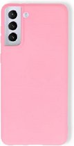 Siliconen back cover case - Geschikt voor Samsung Galaxy S21 - TPU hoesje Roze
