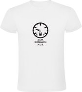 ZSM Bier Bijtanken AUB | Heren T-shirt | Wit | Meter | Krat | Fles | Pils | Kroeg | Feest | Festival