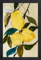 JUNIQE - Poster met houten lijst Lemonstudy 1 -13x18 /Geel & Ivoor
