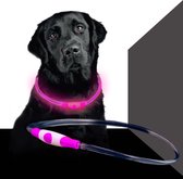 Bee Seen - Bande pour chien - Rose - USB - Bande LED - Lampe pour chien - Sécurité