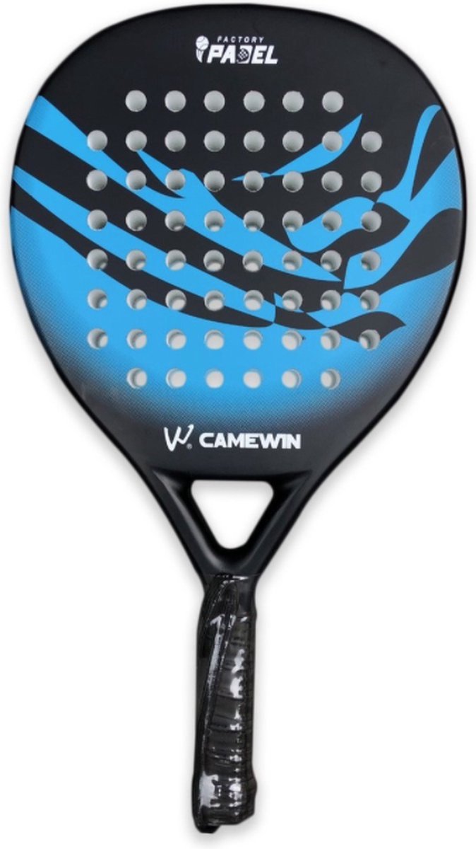 Camewin - padelracket - 365gr - blauw / zwart - carbon - power en controle - padel - racket