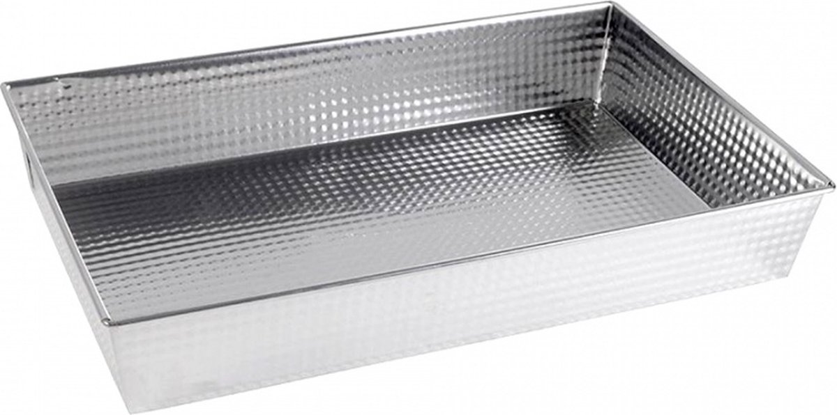 Inmet rechthoekige cakevorm bakvorm 36 x 25 x 6 cm - Te gebruiken voor hartig en zoet - Zilver