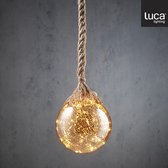 Luca Lighting - Boule Deco corde argent 30led à piles avec minuteur - l94xd14cm - Accessoires de maison la maison et décoration de saison