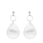 Zilverkleurige bijoux oorbellen ovaal