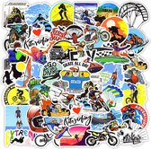 Stickers - Stickers met extreme Sporten - Duiken, Kitesurfing, Bergbeklimmen, Motor - 50 stuks - Muurstickers voor laptop, notitieboek, telefoon, etc.