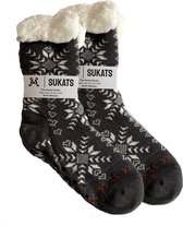 Sukats® Huissokken - Homesocks - Maat 36-41 - Grijs/Roze - Anti-Slip - Fluffy - Dames Huissokken - Variant 19