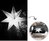 Kerst Tafelkleed - Kerstmis Decoratie - Tafellaken - Een verlichtte ster tijdens de winter - zwart wit - 150x220 cm - Kerstmis Versiering