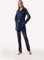 Feyza - 3 Delige Pyjama Set Voor Dames, Lange Mouwen - L