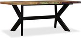 Eettafel massief gerecycled hout en stalen kruis 180 cm