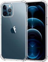 Apple iPhone 12 Pro Max hoesje - Transparante shock proof gel case met verstevigde hoeken - Volledig doorzichtig - GSM Hoesje - Telefoonhoesje Geschikt Voor: Apple iPhone 12 Pro Ma