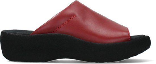 Slippers Wolky Nassau cuir rouge