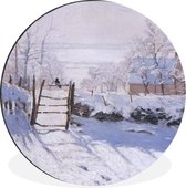 WallCircle - Wandcirkel - Muurcirkel - De ekster - Claude Monet - Aluminium - Dibond - ⌀ 90 cm - Binnen en Buiten