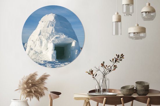 WallCircle - Cercle mural - Cercle mural - Igloo - Neige - Maison - Aluminium - Dibond - 140x140 cm - Intérieur et Extérieur