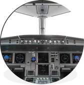 WallCircle - Wandcirkel - Muurcirkel - Cockpit - Vliegtuig - Simulator - Aluminium - Dibond - ⌀ 60 cm - Binnen en Buiten