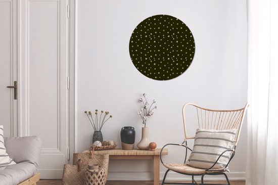 WallCircle - Stickers muraux muraux - Cercle de papier peint - Flocon de neige - Hiver - Motifs - 50x50 cm - Cercle mural - Autocollant - Autocollant papier peint rond