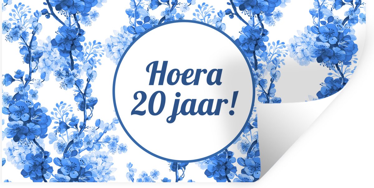 Muurstickers - Sticker Folie - Jubileum - 20 Jaar - Bloem - 80x40 cm - Plakfolie - Muurstickers Kinderkamer - Zelfklevend Behang - Zelfklevend behangpapier - Stickerfolie