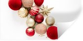 Muurstickers - Sticker Folie - Winter - Kerstballen - Rood - 40x20 cm - Plakfolie - Muurstickers Kinderkamer - Zelfklevend Behang - Zelfklevend behangpapier - Stickerfolie
