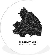 WallCircle - Wandcirkel ⌀ 120 - Drenthe - Plattegrond - Nederland - Ronde schilderijen woonkamer - Wandbord rond - Muurdecoratie cirkel - Kamer decoratie binnen - Wanddecoratie muurcirkel - Woonaccessoires XXL - Stadskaart