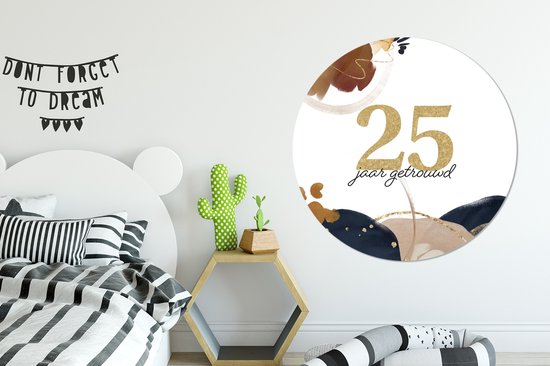 WallCircle - Wall Circle - Wall Circle Indoor - Proverbes - Citations - 25 Ans Marié - Anniversaire - Amour - 140x140 cm - Décoration murale - Peintures Ronds