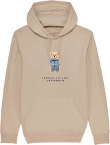 Indigo Island Amsterdam - Premium Hoodie - Signature Teddybeer- Desert dust - Maat M