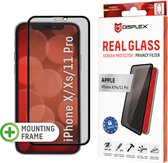 Displex Real Glass FC Privacy + Frame screenprotector voor iPhone X XS en 11 Pro - transparant