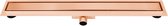 Mat rose goud RVS Douchegoot compleet met flens 50x7x6,7cm gesloten rooster
