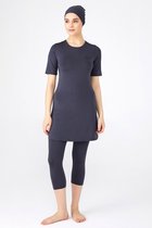 Burkini Adasea, muslim swimwear, dames , Neutral grijs/antraciet, maat 34