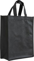 Shopper Bag - 10 stuks - Zwart - 24 x 30 x 10cm - Non Woven - Shopper tas