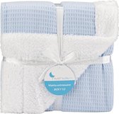 Interbaby Deken Junior 80 X 110 Cm Polyester Blauw/wit