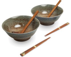 EDO JAPAN - RAMEN BOWL SET/6 SUNAJI 2PERS O/22CM|H9CM