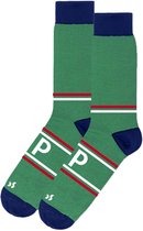 dstinctive - kerst sokken met personalisatie / initiaal / letter - P -  strepen - maat 35-40