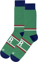dstinctive - kerst sokken met personalisatie / initiaal / letter - R -  strepen - maat 41-49