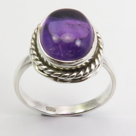 Bague Améthyste Argent Sterling 925 – Pierre Ovale Violette, Bijou Fait Main Pour Homme