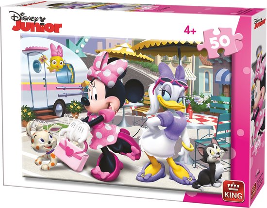 King Jigsaw Puzzle Minnie Mouse Outdoor Carton Rose 50 pièces