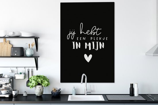 Toile Peinture Proverbes - Amour - Coeur - 80x120 cm - Décoration murale