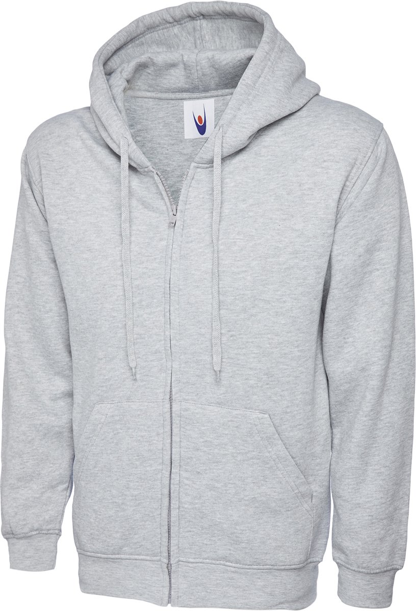 Uneek UC504 Sweater met rits Classic Hooded Zwart XXL